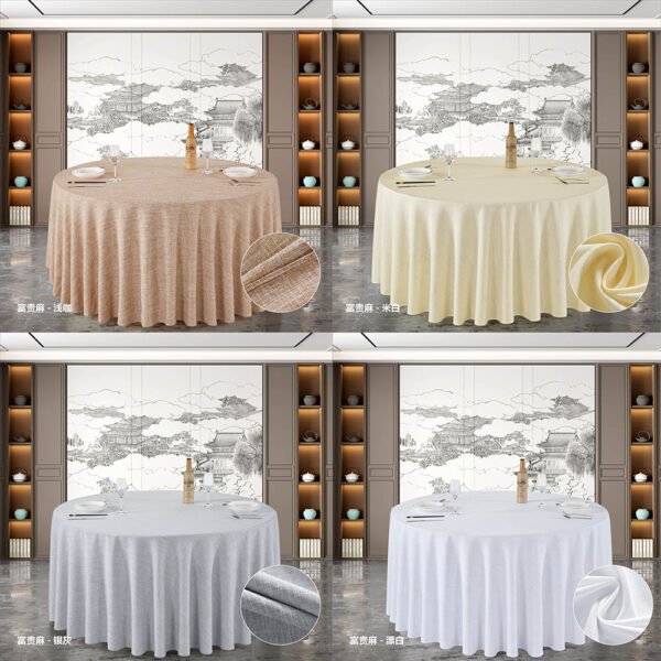 tablecloth (5) Solid Color Cotton-Linen Round Tablecloth | GeoWeave