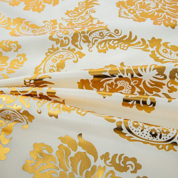 tablecloth (5) Floral Foil Printed Polyester Tablecloth | GeoWeave