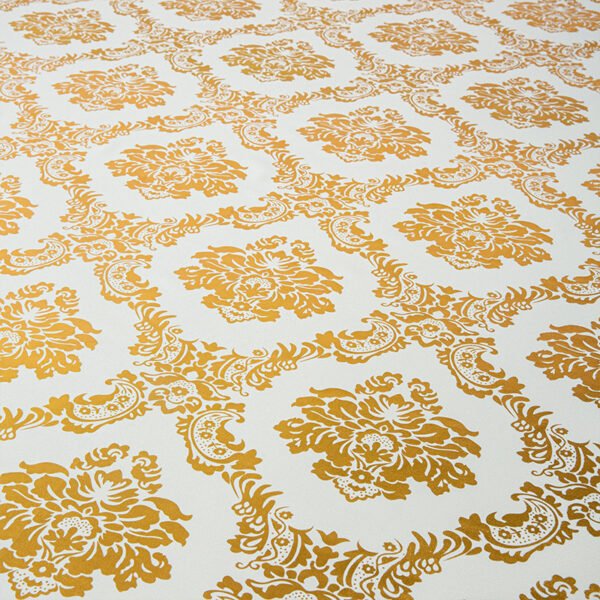 tablecloth (6) Floral Foil Printed Polyester Tablecloth | GeoWeave