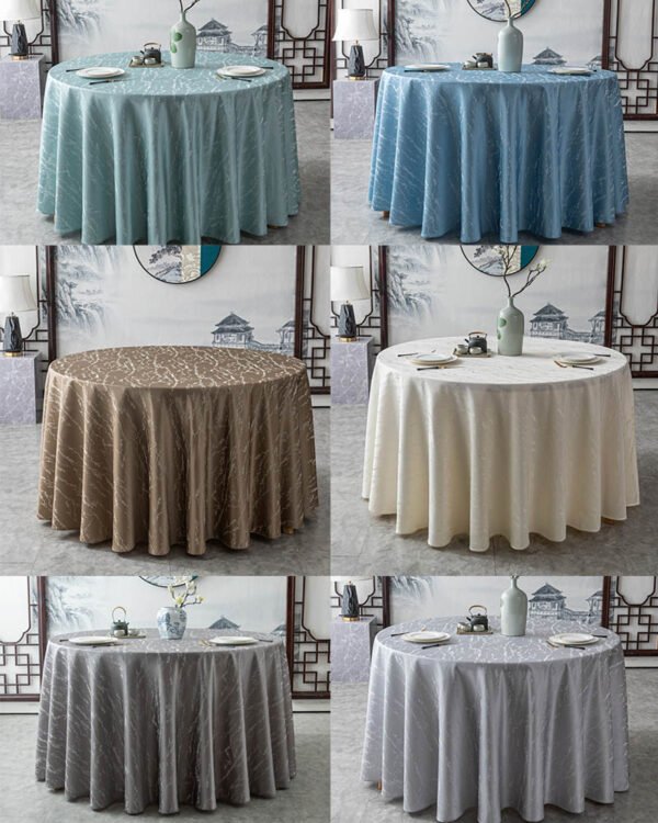 Floral Jacquard Polyester Round Tablecloth | GeoWeave