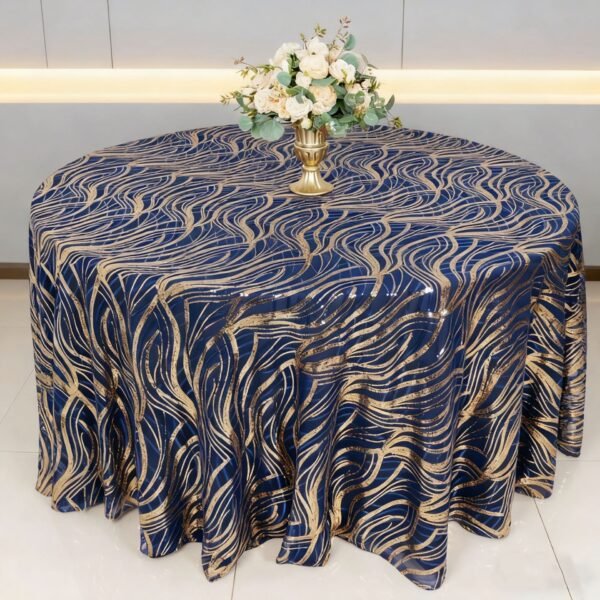Wave Embroidered Sequin Tablecloth | GeoWeave