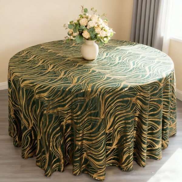 Wave Embroidered Sequin Tablecloth | GeoWeave