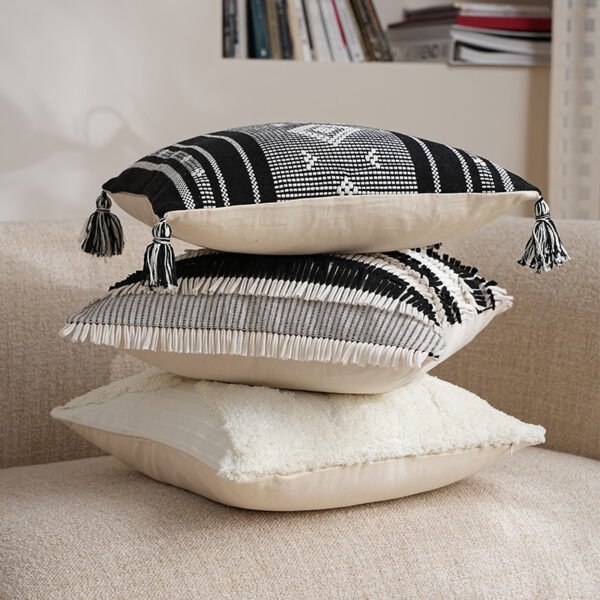 tufted cushion cover (1) Cotton tufted geometric cushion cover 45x45cm–60x60cm