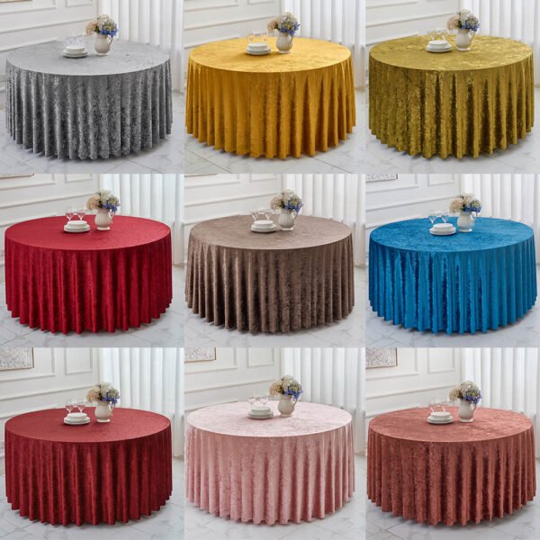 Thick Velvet Round Tablecloth | GeoWeave