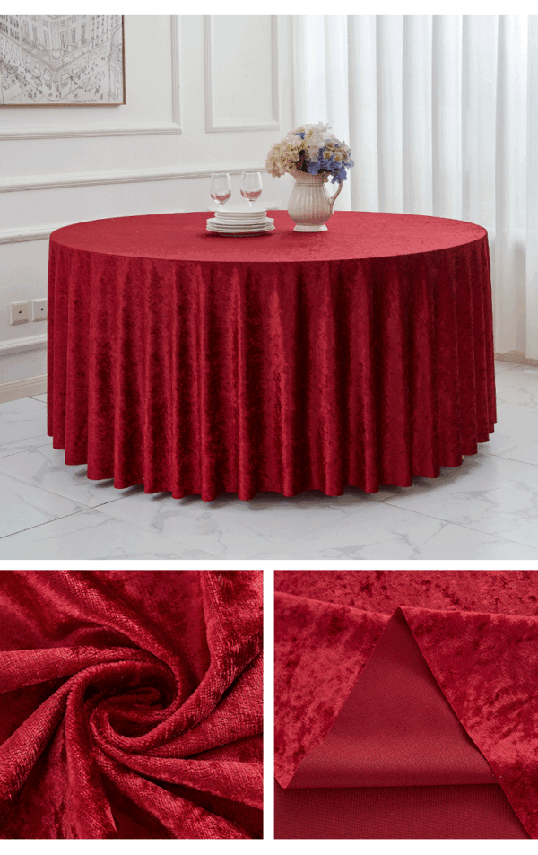Thick Velvet Round Tablecloth | GeoWeave