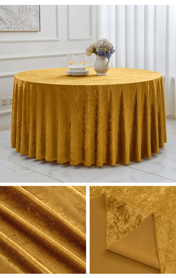 Thick Velvet Round Tablecloth | GeoWeave