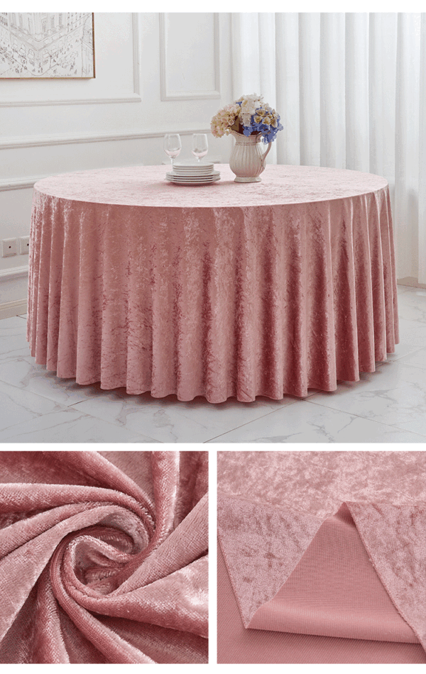 Thick Velvet Round Tablecloth | GeoWeave