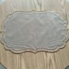velvet embroidered placemat beige round (2) Beige velvet embroidered placemat with cutwork