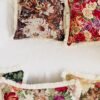 Vintage floral chenille cushion cover 45x45cm
