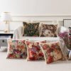Vintage floral chenille cushion cover 45x45cm