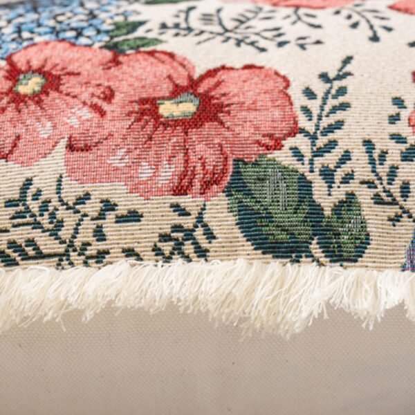 Vintage floral chenille cushion cover 45x45cm