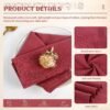 washed cotton napkin (6) Red washed cotton napkin neatly folded on restaurant table setting