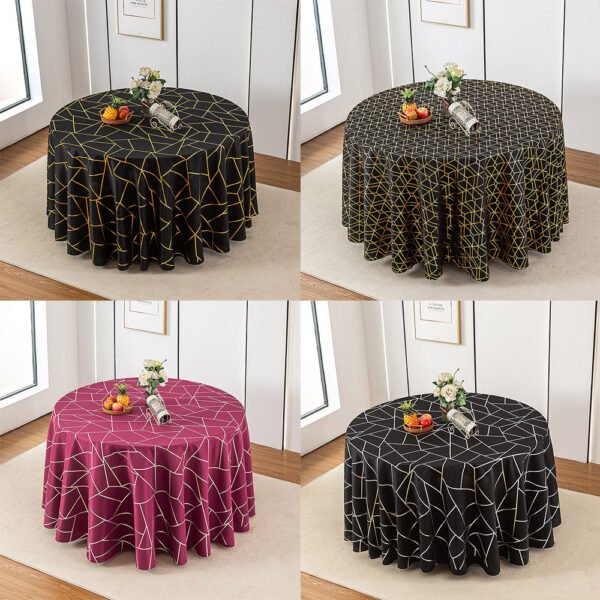 Geometric Foil Printed Polyester Tablecloth | GeoWeave