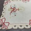 white Christmas bell embroidered placemat (5) White embroidered placemat with candle and bell