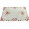 white Christmas bell embroidered placemat (6) White embroidered placemat with candle and bell