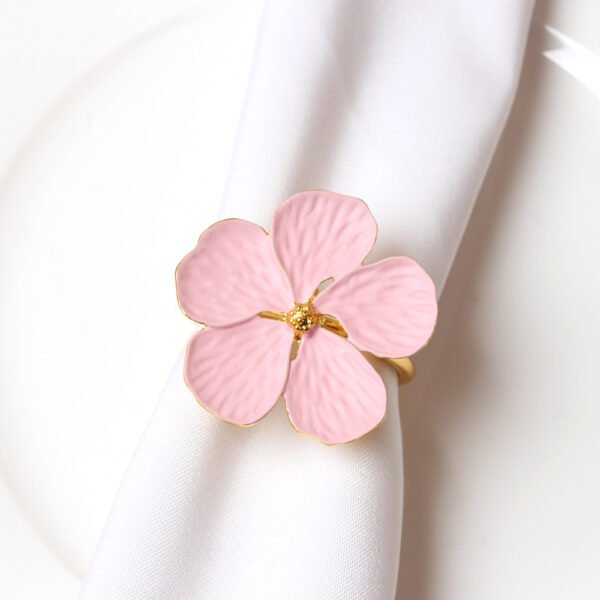 White Flower Napkin Ring Zinc Alloy