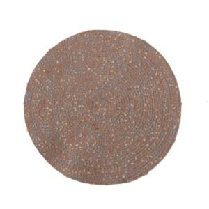 Colorful woven cotton yarn round placemat 30cm brown