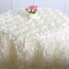 3D Rosette Rose Satin Tablecloth for Wedding and Event Decoration