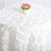 3D Rosette Rose Satin Tablecloth for Wedding and Event Decoration