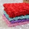 3D Rosette Rose Satin Tablecloth for Wedding and Event Decoration