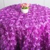 3D Rosette Rose Satin Tablecloth for Wedding and Event Decoration