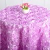 3D Rosette Rose Satin Tablecloth for Wedding and Event Decoration