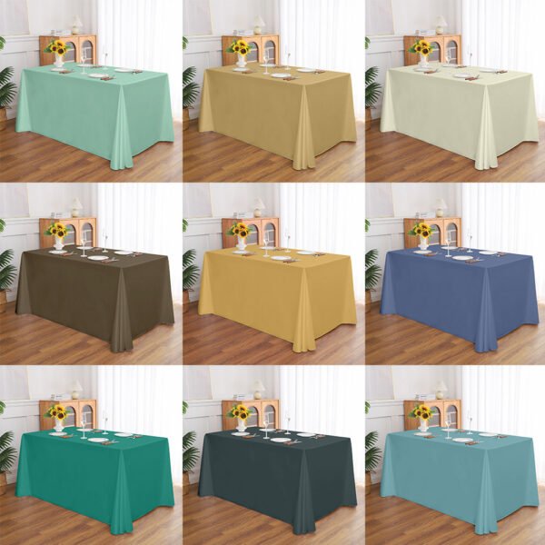 satin polyester tablecloth (1) 230GSM Satin Polyester Banquet Tablecloth – Glossy Hotel Linen