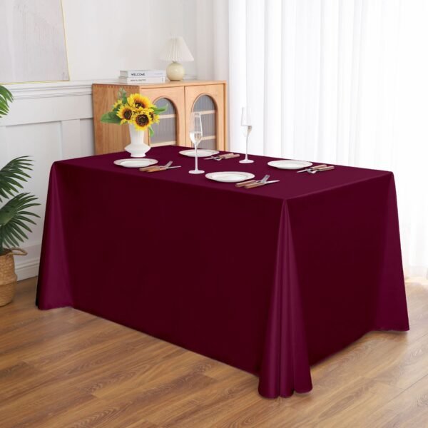 satin polyester tablecloth (3) 230GSM Satin Polyester Banquet Tablecloth – Glossy Hotel Linen