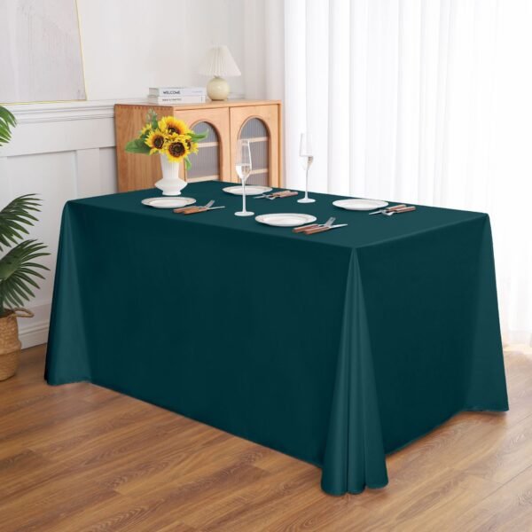 satin polyester tablecloth (4) 230GSM Satin Polyester Banquet Tablecloth – Glossy Hotel Linen