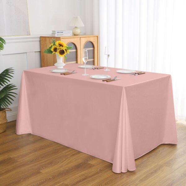 satin polyester tablecloth (6) 230GSM Satin Polyester Banquet Tablecloth – Glossy Hotel Linen