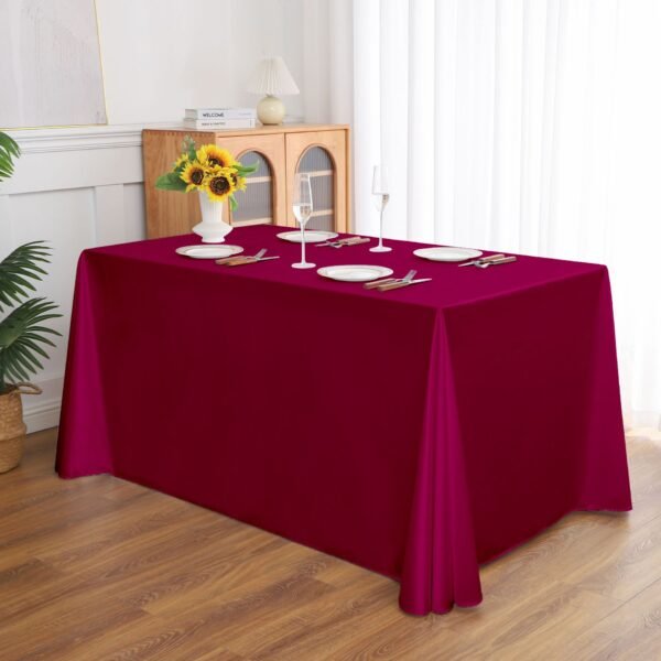 satin polyester tablecloth (7) 230GSM Satin Polyester Banquet Tablecloth – Glossy Hotel Linen