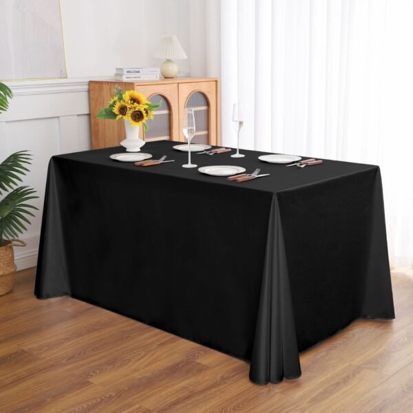 satin polyester tablecloth (8) 230GSM Satin Polyester Banquet Tablecloth – Glossy Hotel Linen
