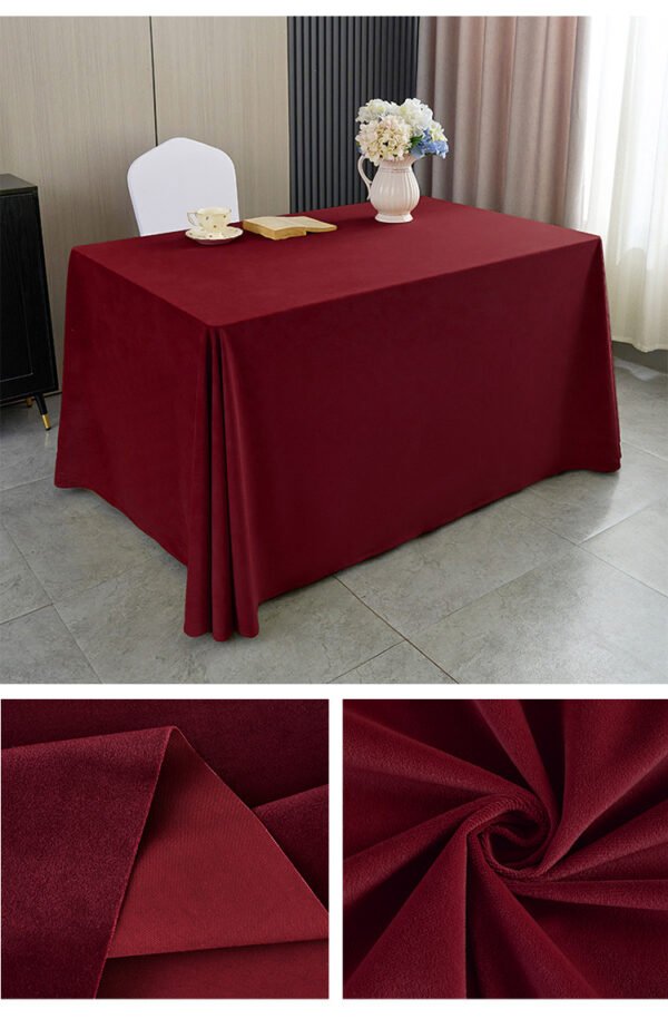 Burgundy Velvet Heavy Tablecloth