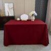 Burgundy velvet heavy tablecloth for wedding and banquet use