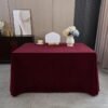 Burgundy velvet heavy tablecloth for wedding and banquet use
