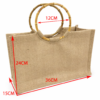eco jute tote bag with bamboo handle natural color