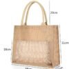 burlap tote bag with clear display window wholesale