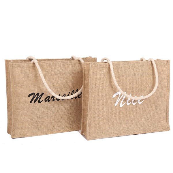 custom jute shopping bag