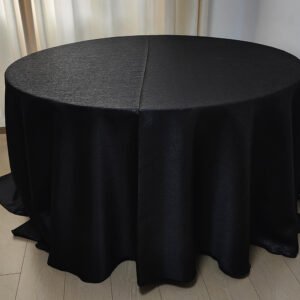 Black Luxury Jacquard Tablecloth with Fine Texture for Banquet & Restaurant – B034