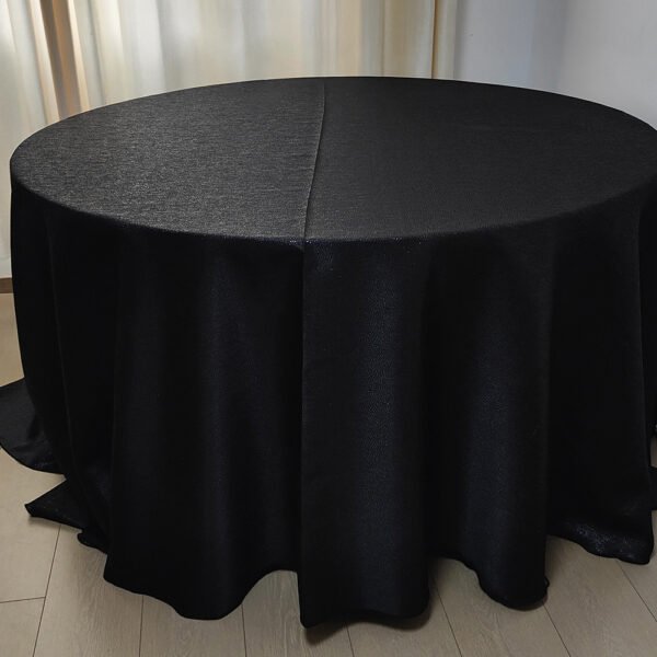 Black Luxury Jacquard Tablecloth with Fine Texture for Banquet & Restaurant – B034