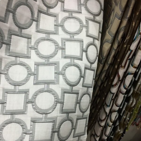 Black Geometric Jacquard Tablecloth Modern Style | TC-B036