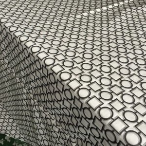 Black Geometric Jacquard Tablecloth Modern Style | TC-B036