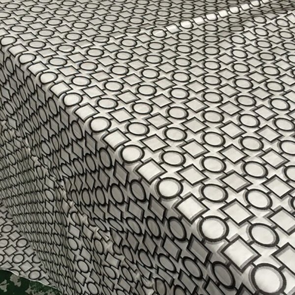 Black Geometric Jacquard Tablecloth Modern Style | TC-B036