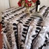 Black & White Leaf Textured Tablecloth for Modern Luxury Events – ESW004