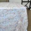 blue embroidered tablecloth (4) Light Beige Floral Embroidered Custom Tablecloth for Wedding Events – ESW008