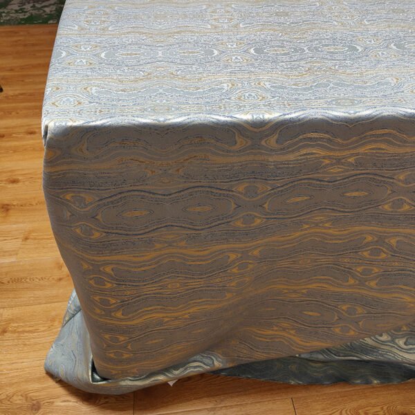 blue jacquard tablecloth (2) Blue Artistic Jacquard Tablecloth Luxury Texture | TC-B077