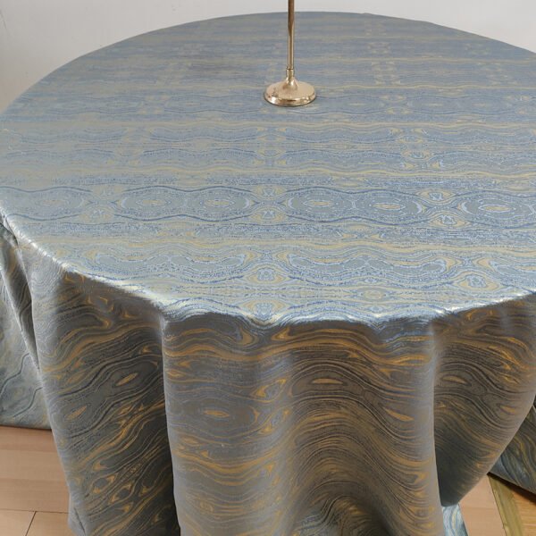 blue jacquard tablecloth (4) Blue Artistic Jacquard Tablecloth Luxury Texture | TC-B077
