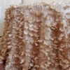 champagne embroidered tablecloth (3) Champagne Embroidered 3D Petal Taffeta Tablecloth for Luxury Banquets – ESW003