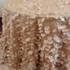 champagne embroidered tablecloth (4) Champagne Embroidered 3D Petal Taffeta Tablecloth for Luxury Banquets – ESW003