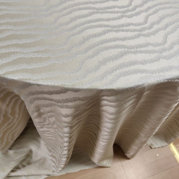 Champagne Wave Jacquard Tablecloth for Luxury Banquets | TC-B076